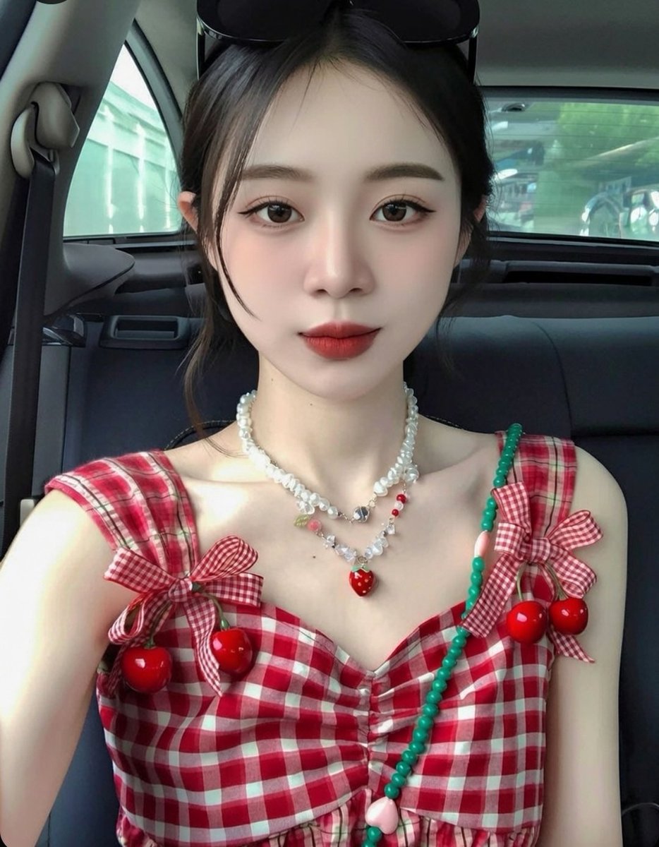 Coquette Aesthetic Selfie in a Car