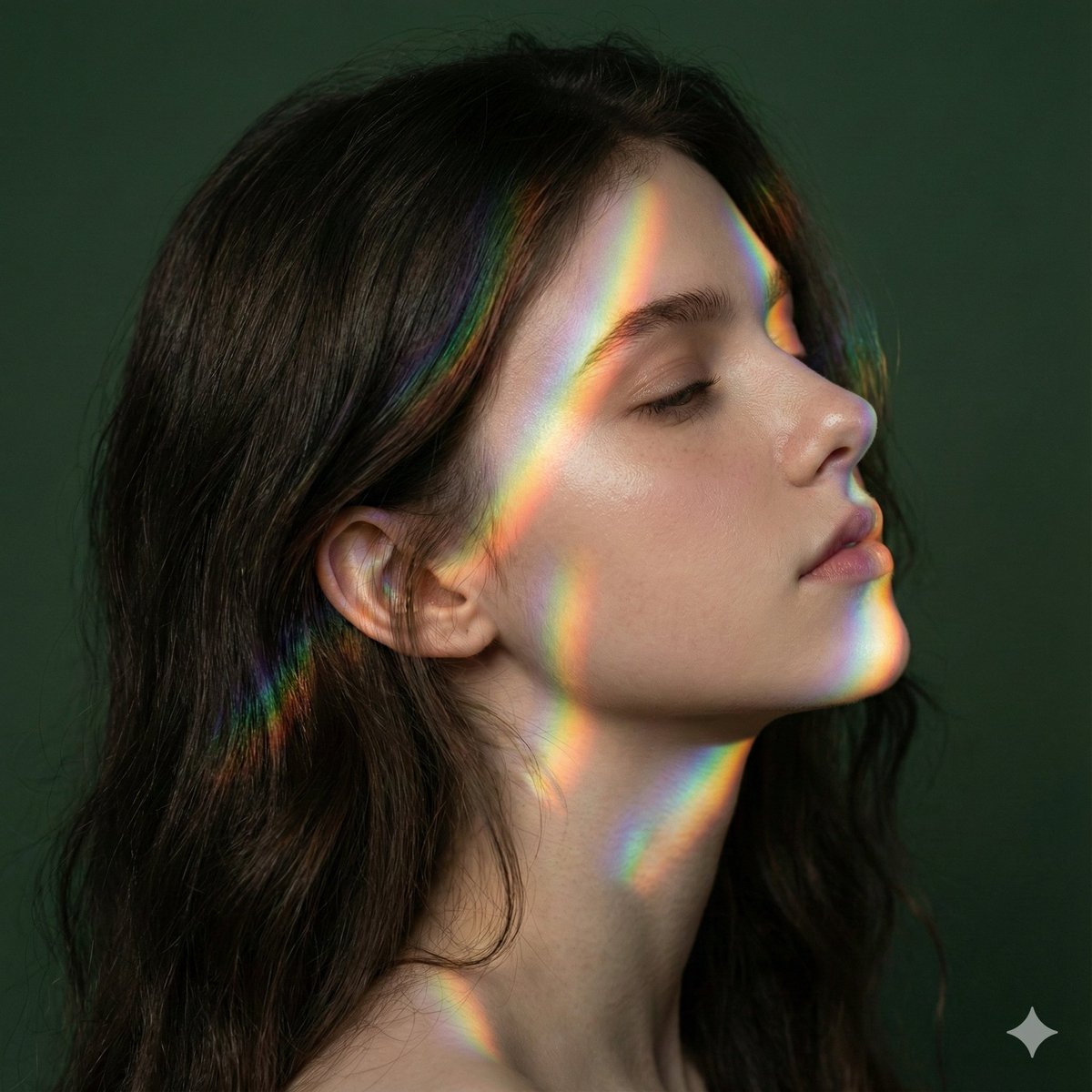 Cinematic Portrait with Identity Preservation and Prism Lighting — example 1