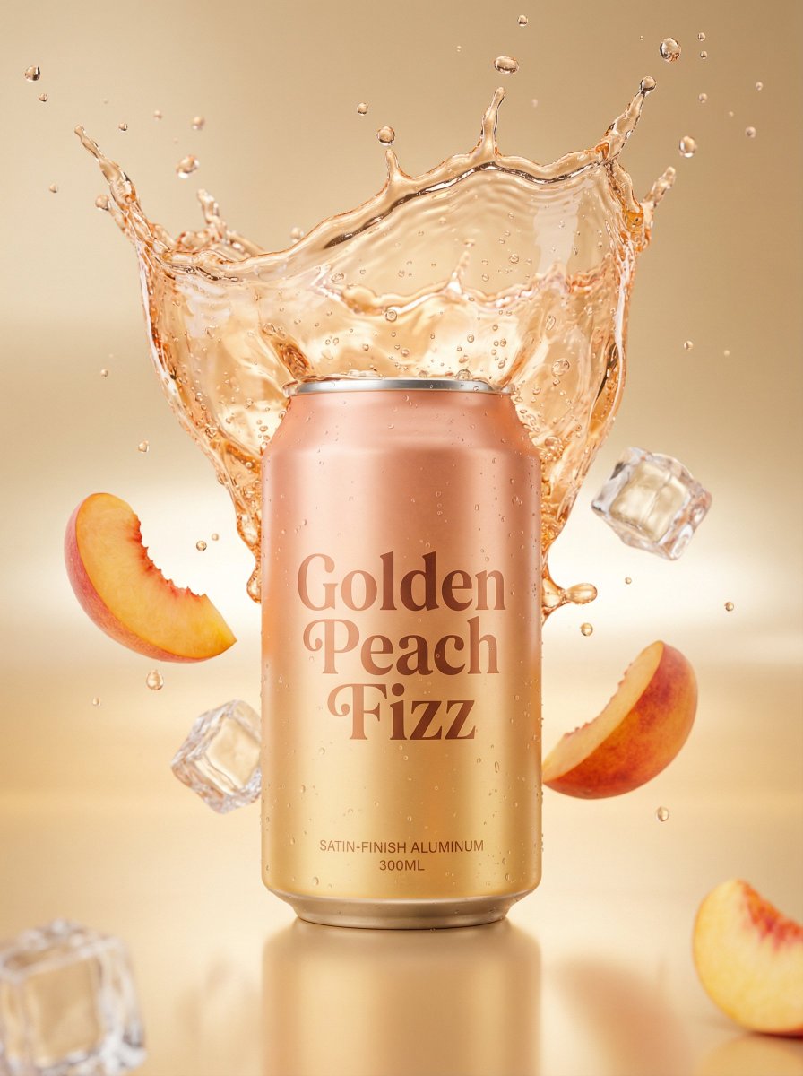 Premium Beverage Product Photography: Golden Peach Fizz — example 4