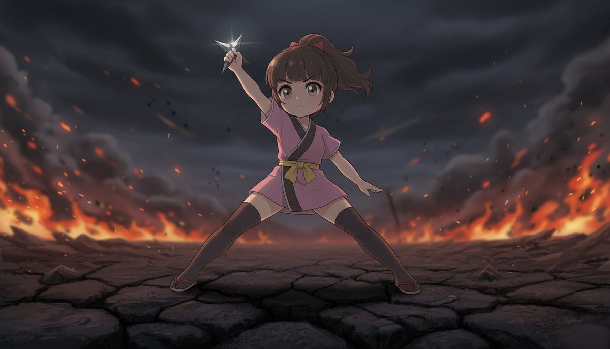 Nano Banana Prompt for Heroic Low-Angle Pose with Beam Weapon — example 4