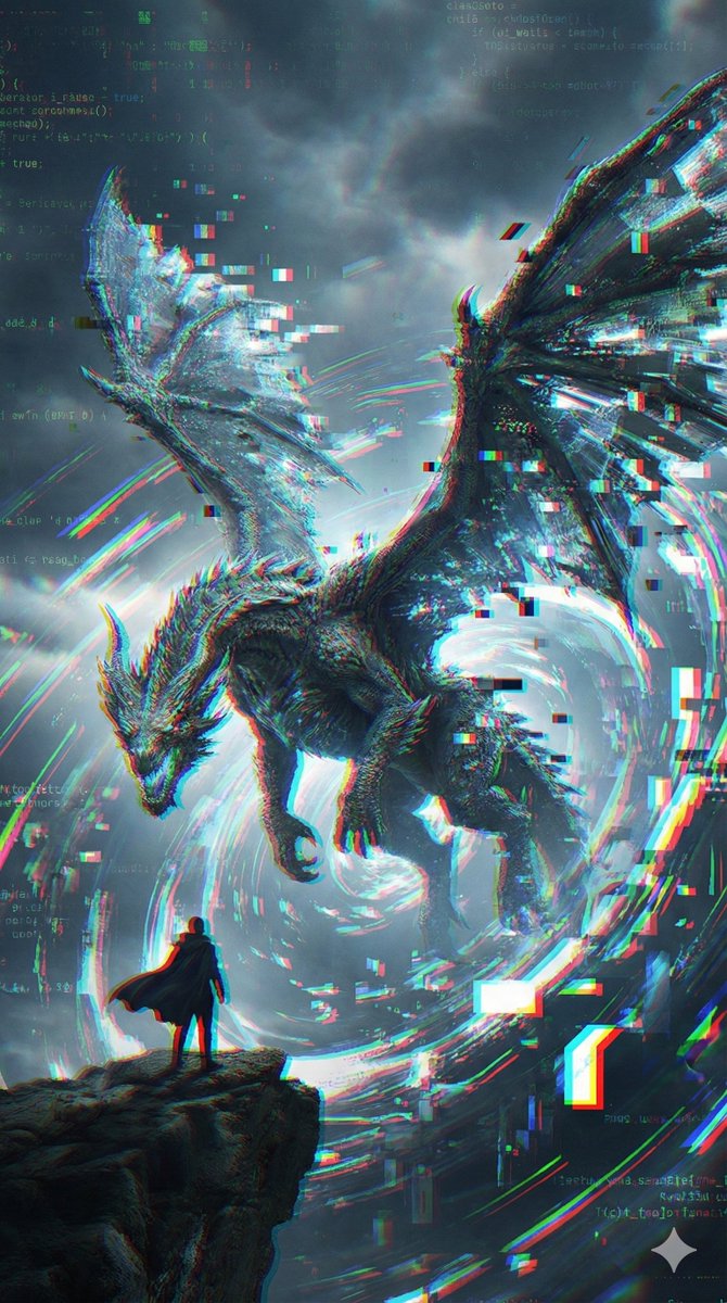 Glitch Storm Dragon Prompt — example 1