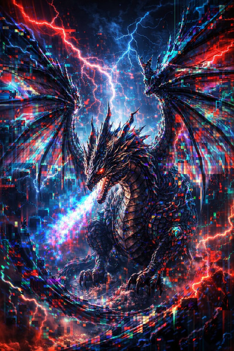 Glitch Storm Dragon Prompt — example 2