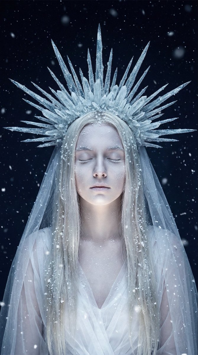 Ethereal Winter Goddess Portrait Prompt — example 1