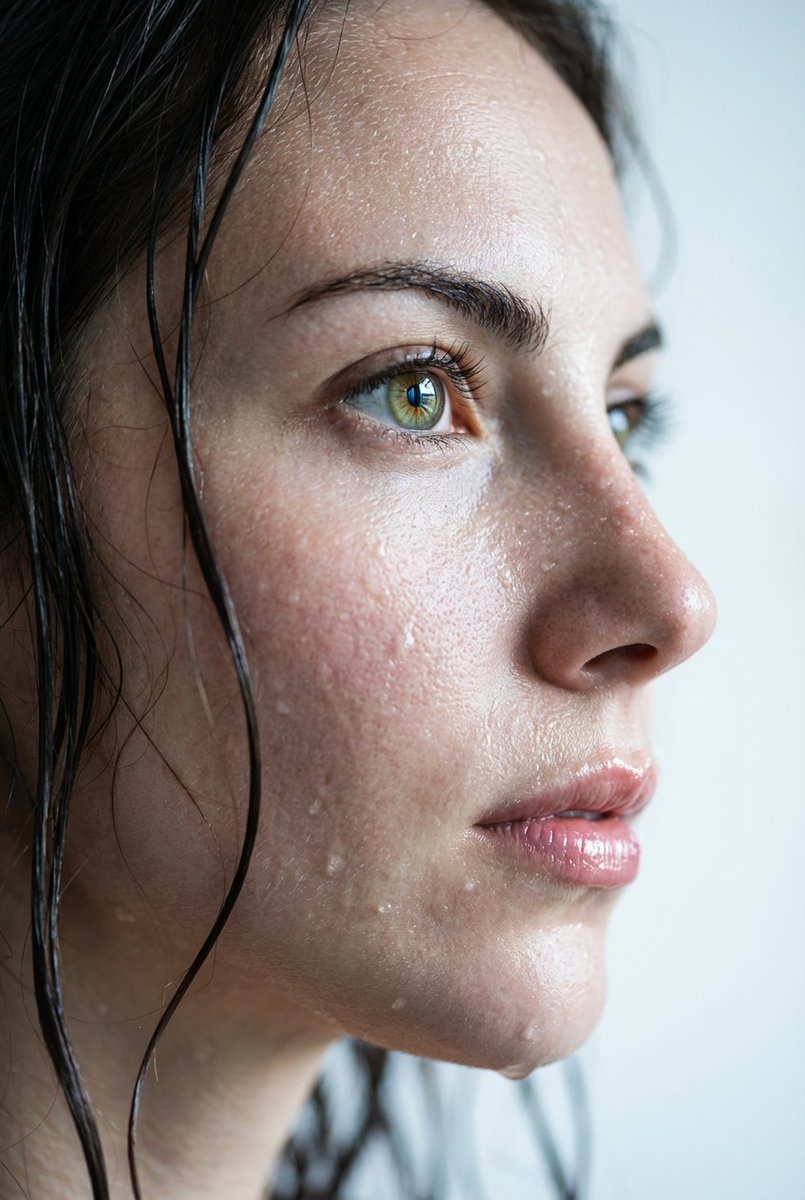 Hyper-Realistic Wet Skin Portrait — example 1