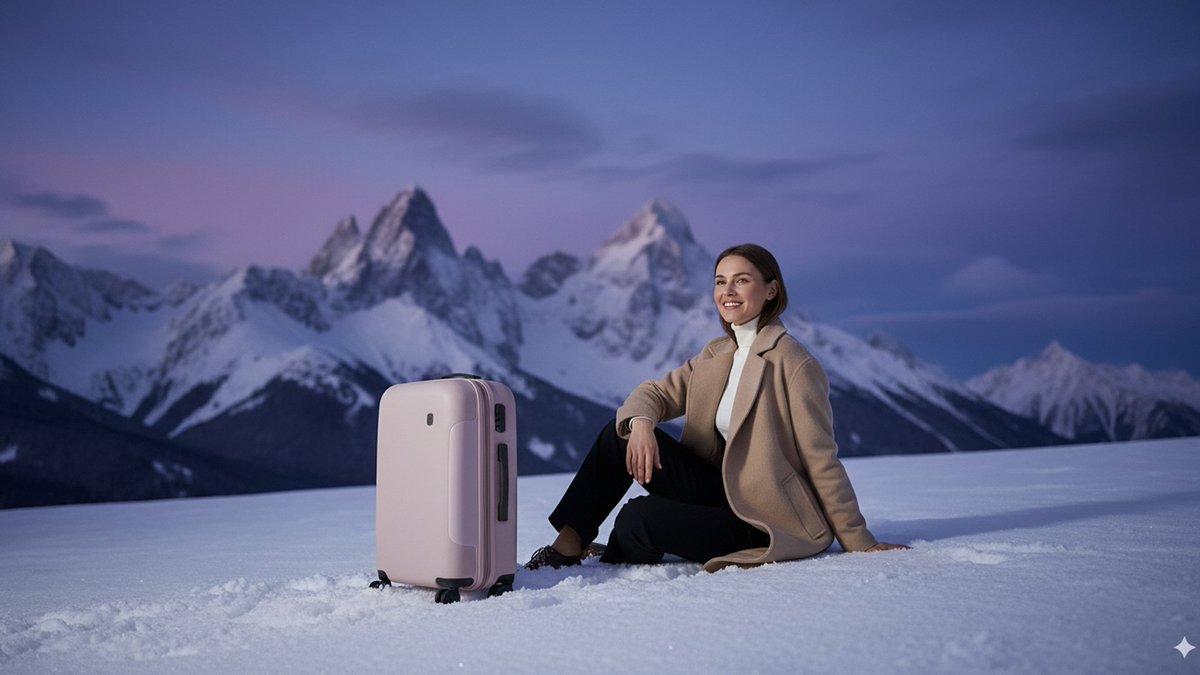 Cinematic Editorial in Snowy Mountains — example 2