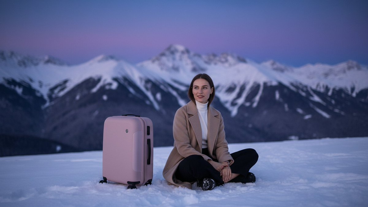Cinematic Editorial in Snowy Mountains — example 3