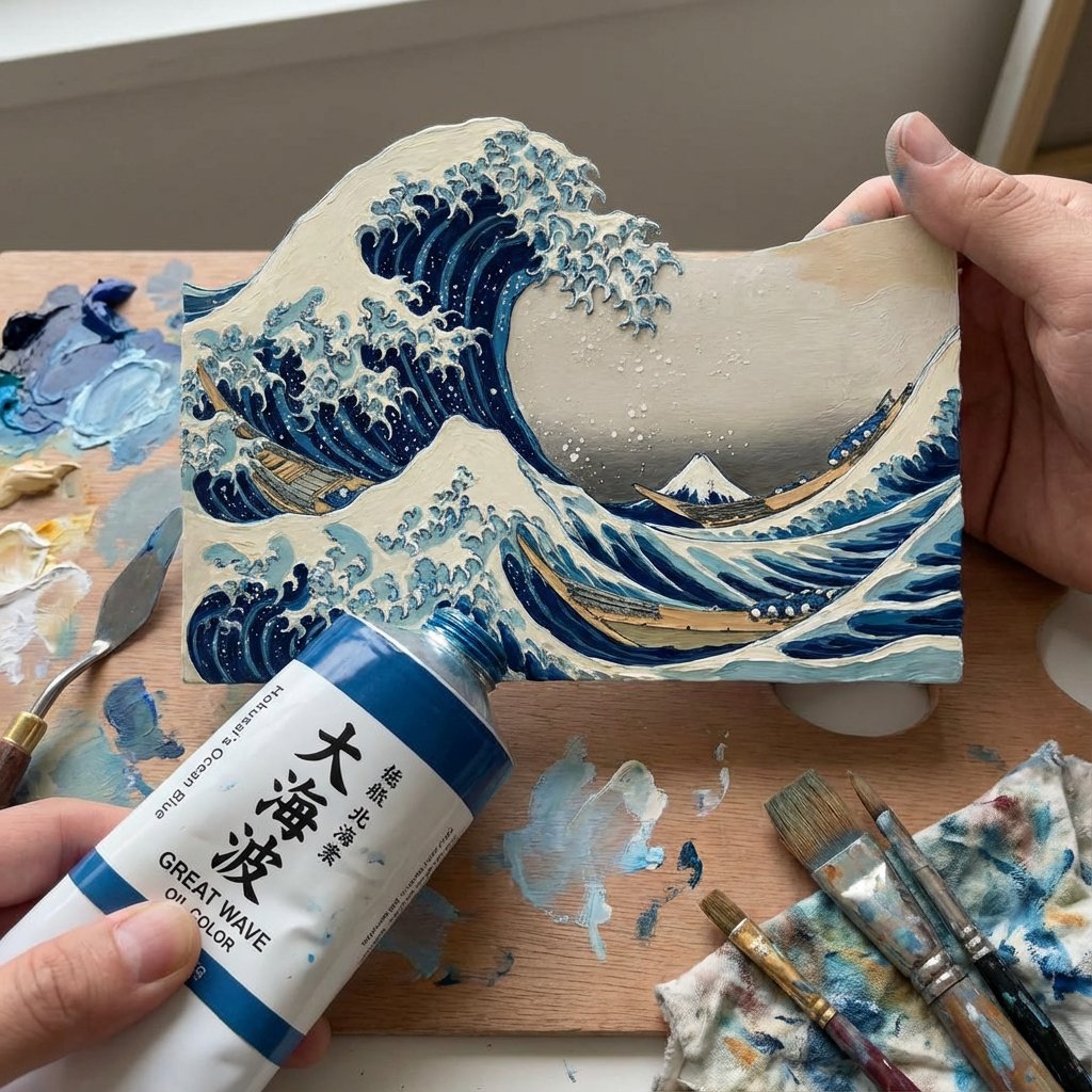 Paint Tube Squeeze: Famous Asian Painting in 3D Relief — example 2