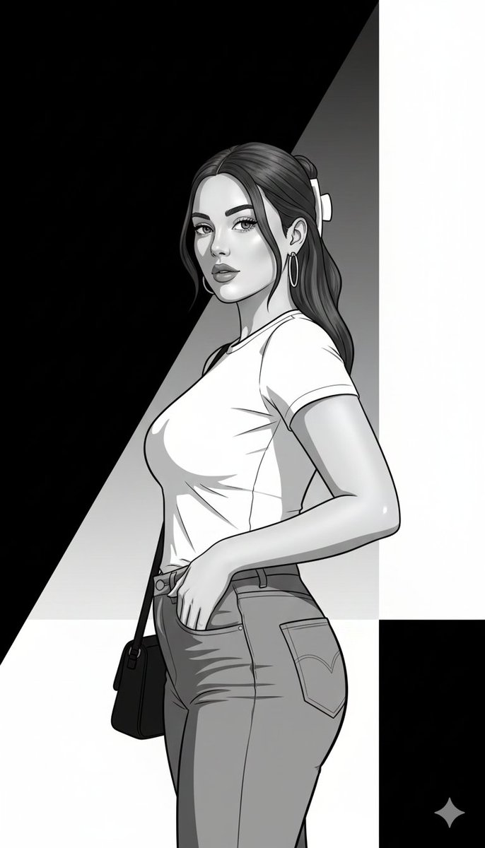 High-Fashion Monochrome Vector Illustration Prompt — example 2