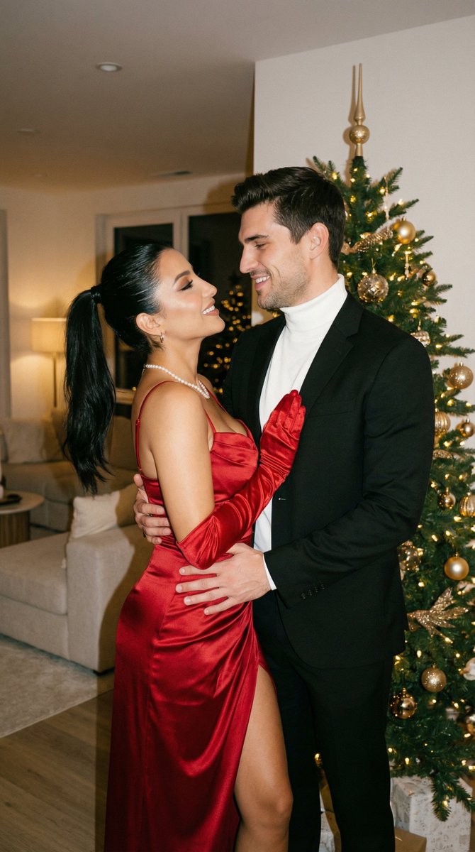 Photoreal Holiday Couple Portrait with Identity Lock — example 2