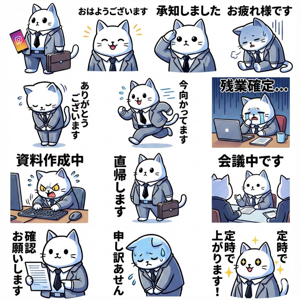 LINE sticker set from an attached character image — example 2