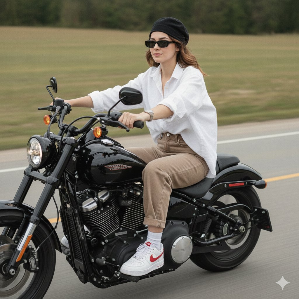 Cinematic Motorcycle Ride with Identity Lock