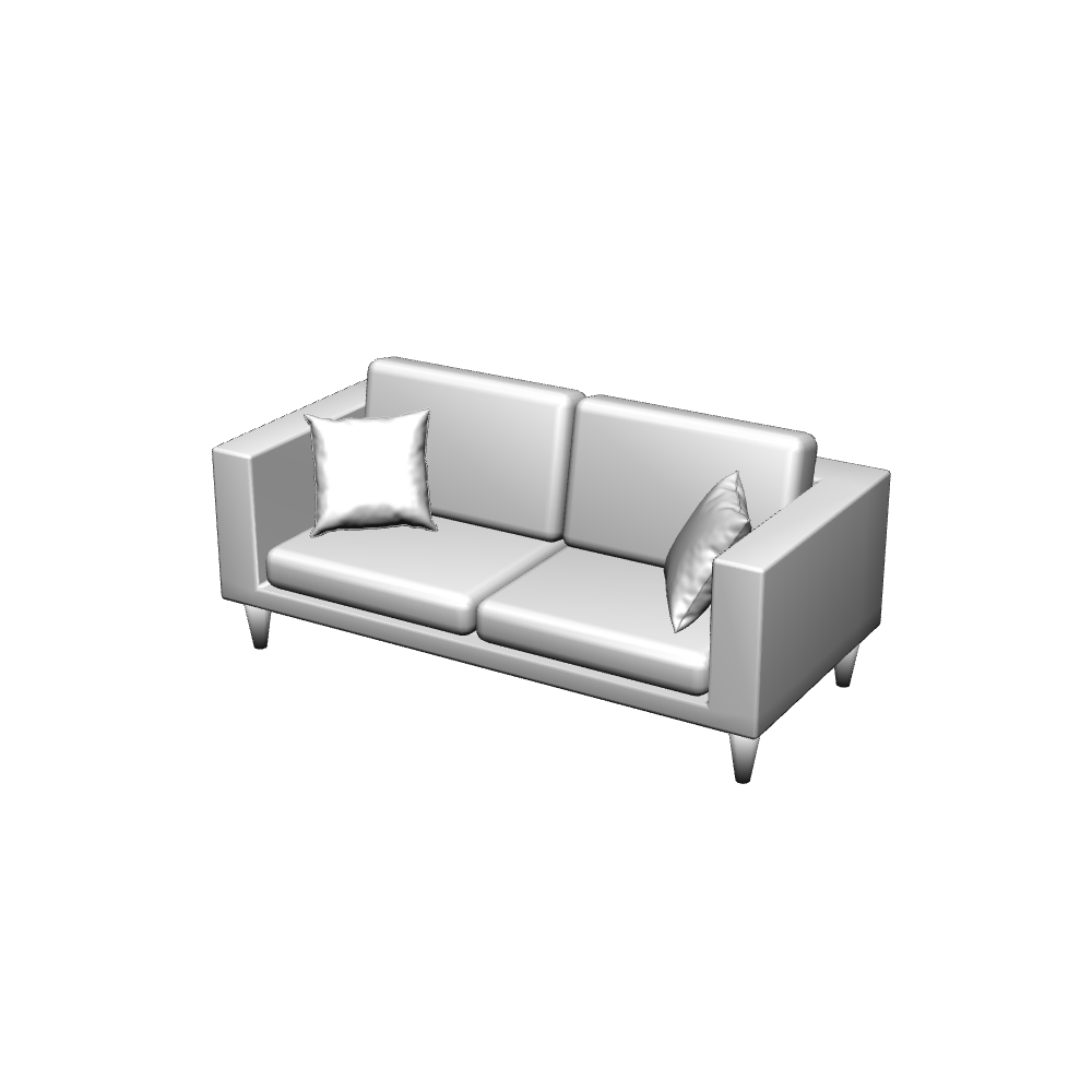 Isometric living room layout based on a sofa photo — example 3