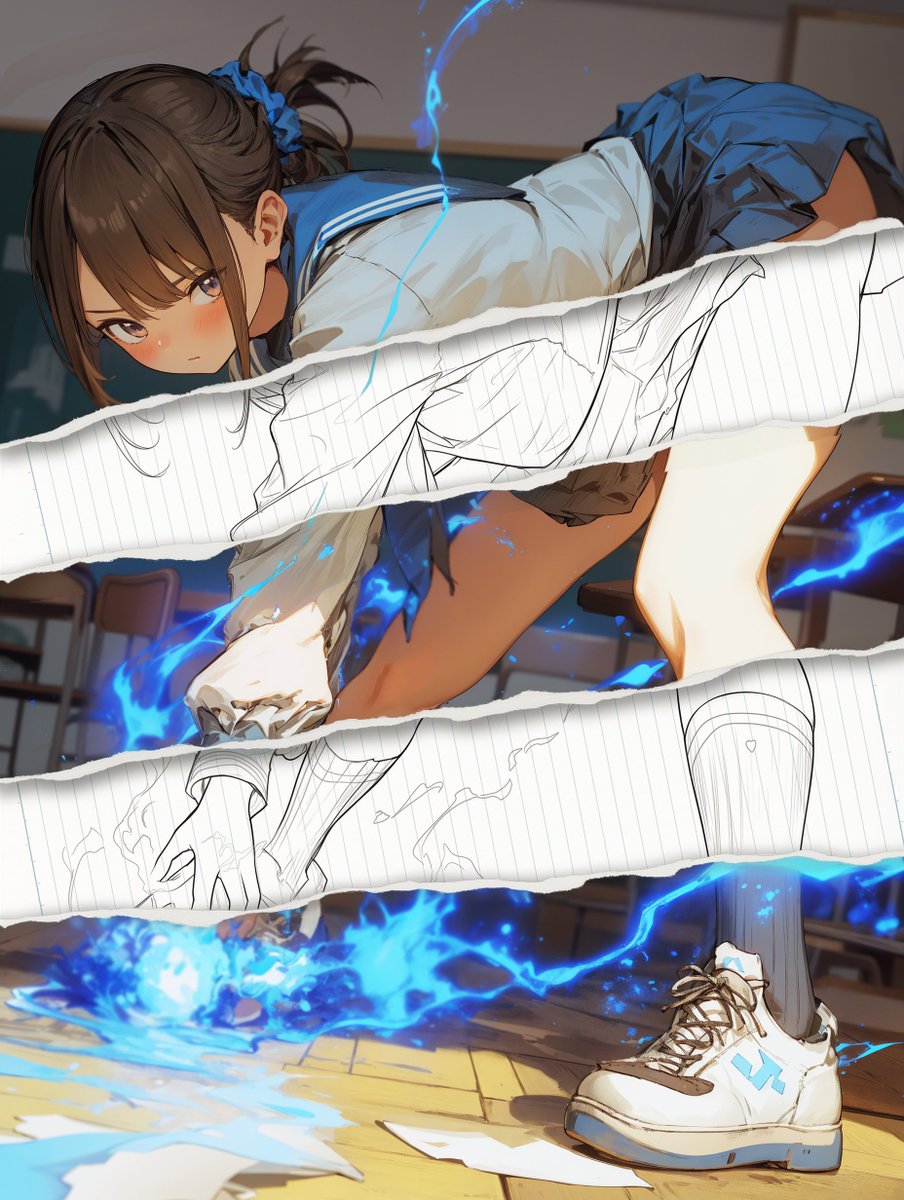 Style Change Prompt for Damaged Areas: Lost Love Girls — example 1