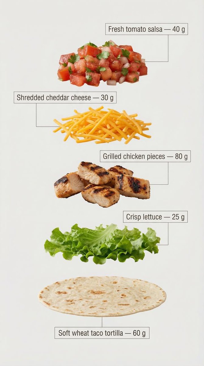 Exploded View Taco Infographic for Commercial Use