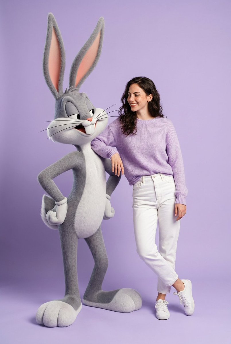 Playful Fashion Shoot with Giant Bugs Bunny