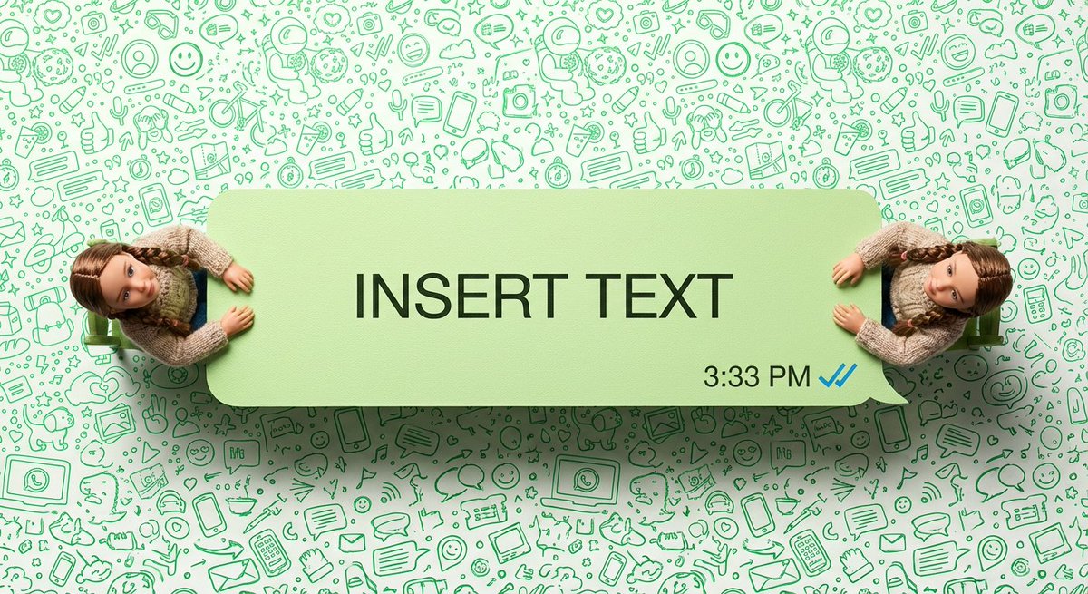 WhatsApp Speech Bubble Dining Table Macro Shot