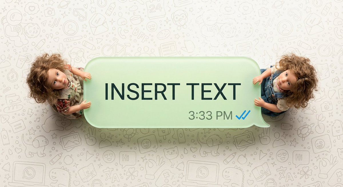 WhatsApp Speech Bubble Dining Table Macro Shot — example 4