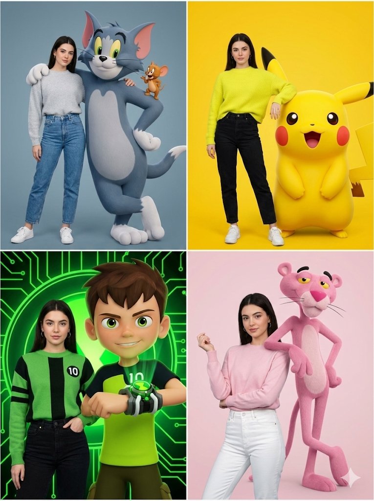 Hyper-realistic Childhood Cartoon Fashion Shoot — example 1