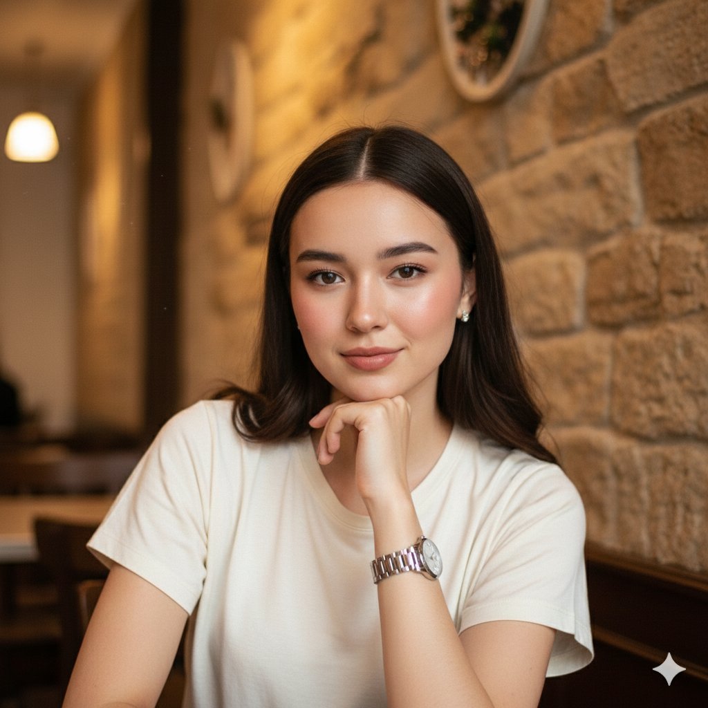 Close-up Candid Cafe Portrait — example 1