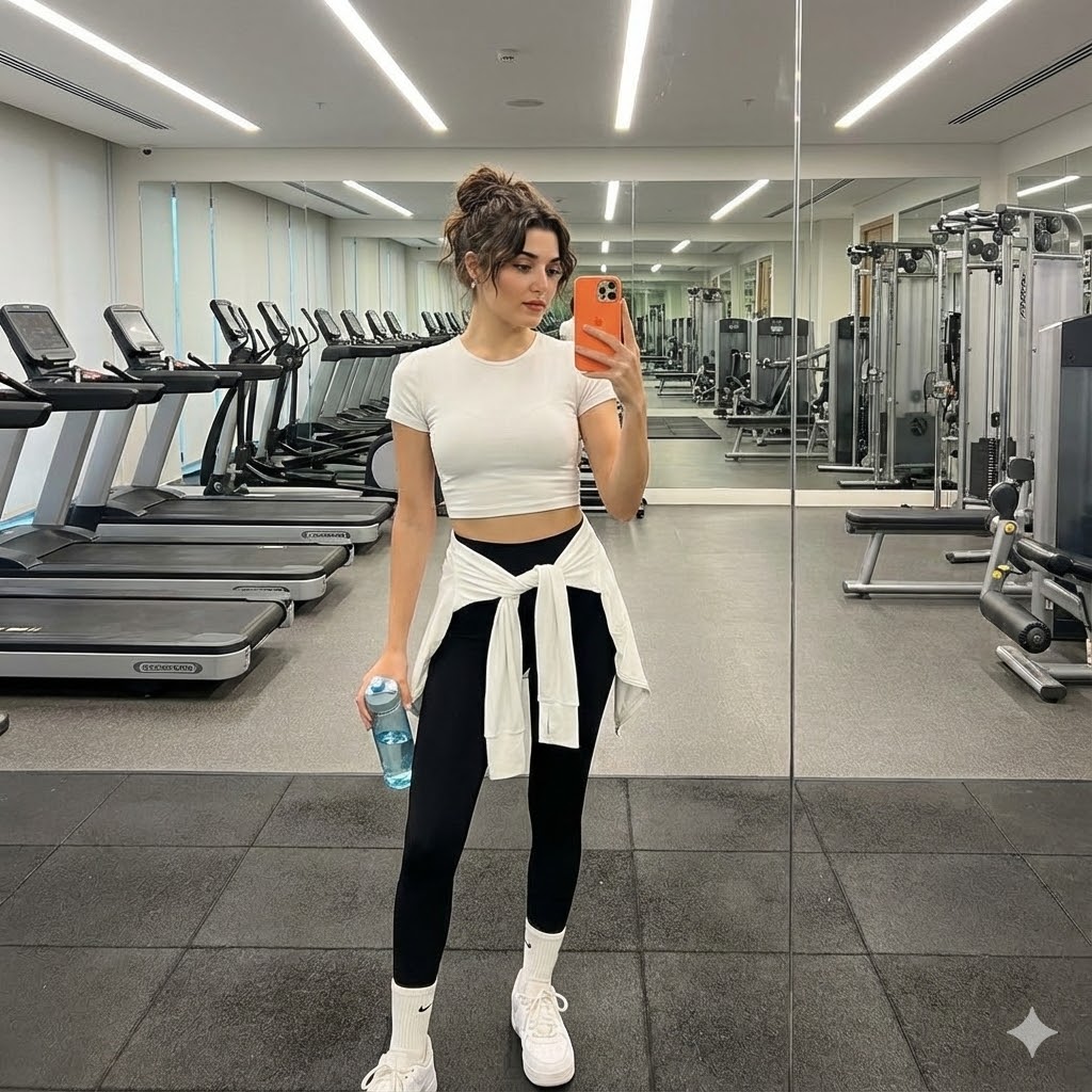 Photorealistic Full-Body Mirror Selfie with Identity Lock — example 1