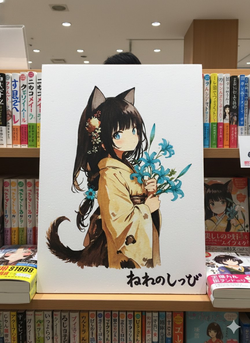 Bookstore POP display with acrylic marker illustration — example 2