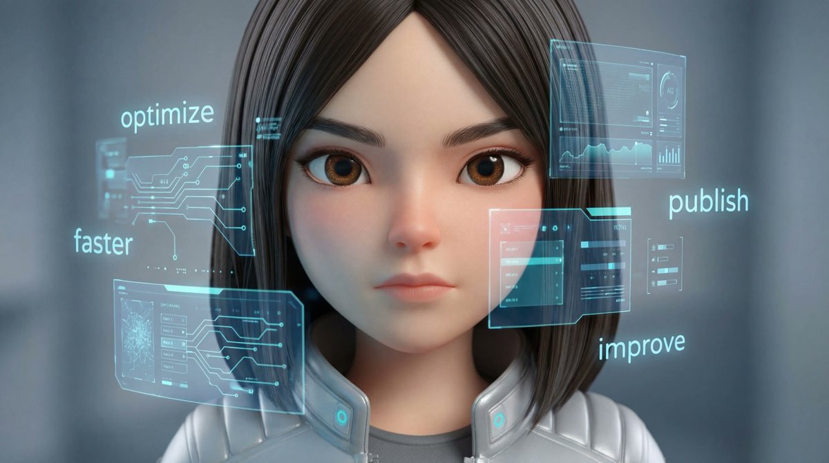 Medium Shot of Character Interacting with Floating Interface — example 2