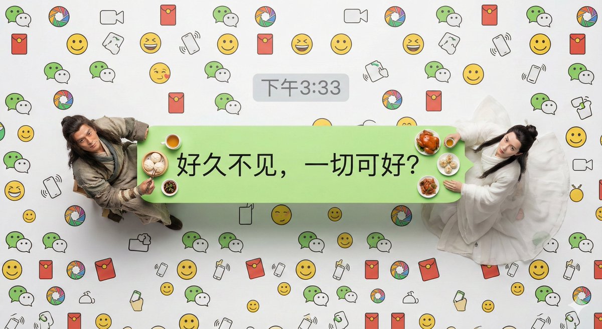 Hyper-Realistic Miniature Scene in a WeChat Chat Bubble — example 1