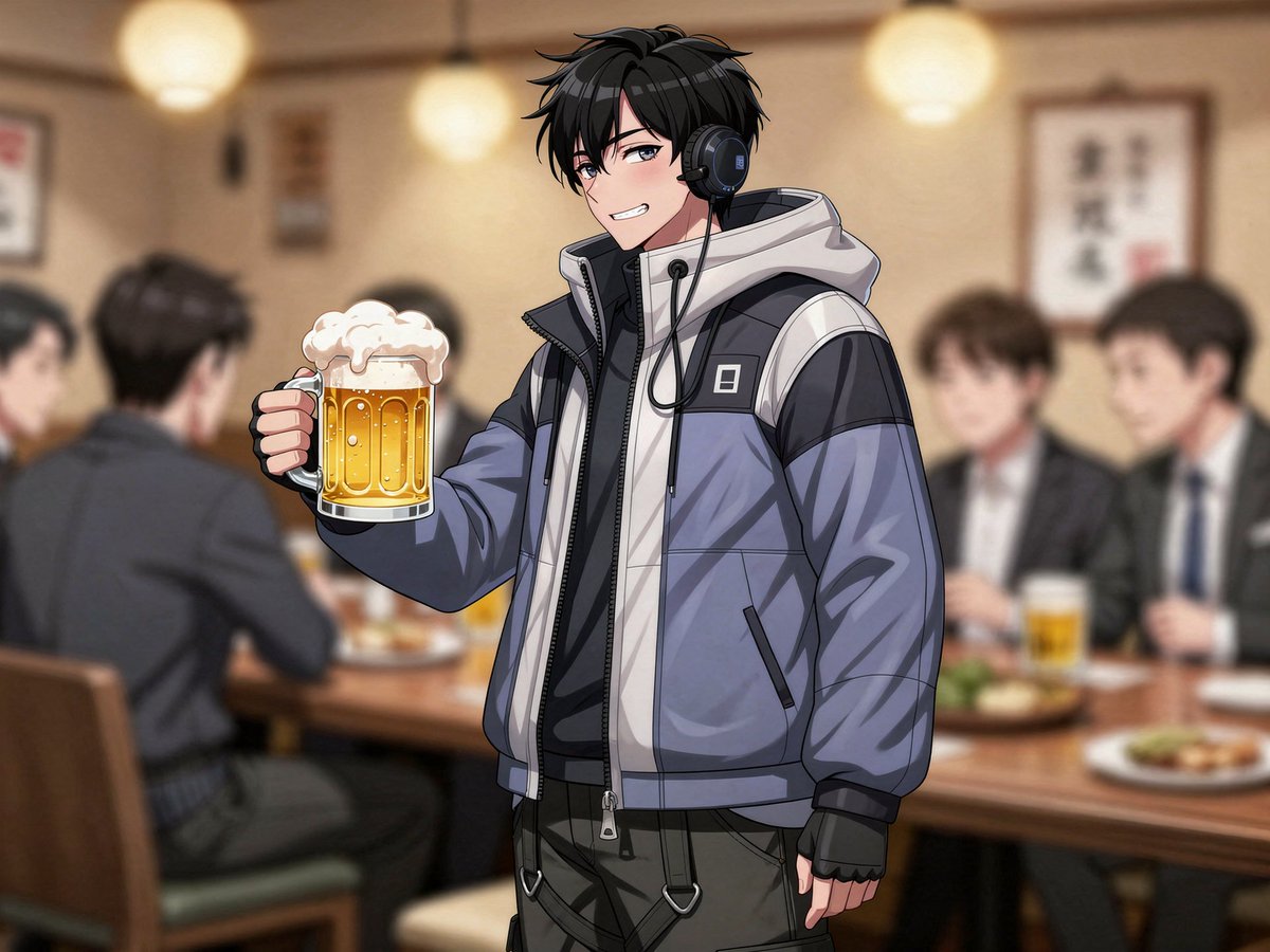 Image generation prompt for a year-end party scene — example 1