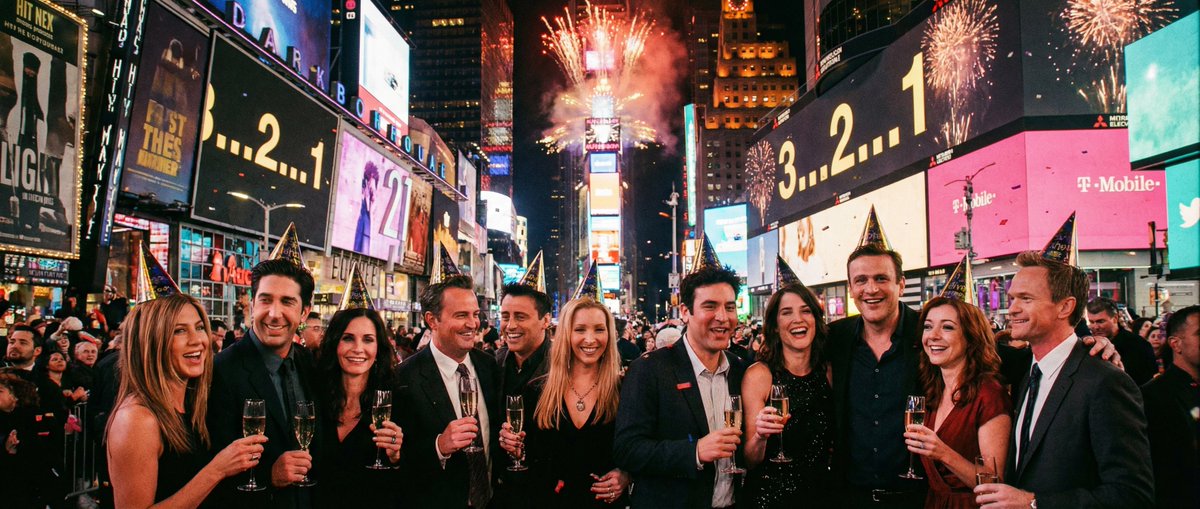 Sitcom Crossover New Year's Eve Prompt — example 1