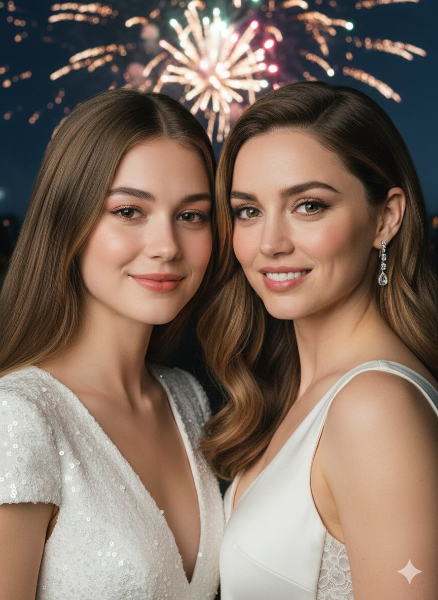 New Year Celebrity Portrait Merge Prompt (Ana de Armas) — example 1