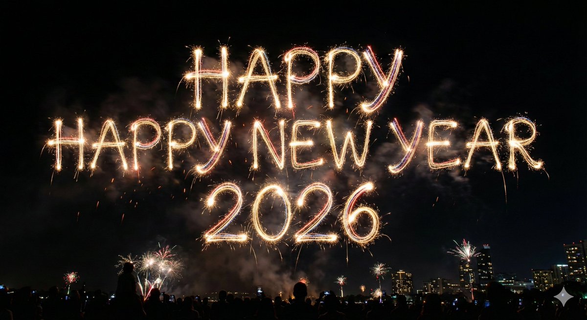 Glowing Text Fireworks — example 1