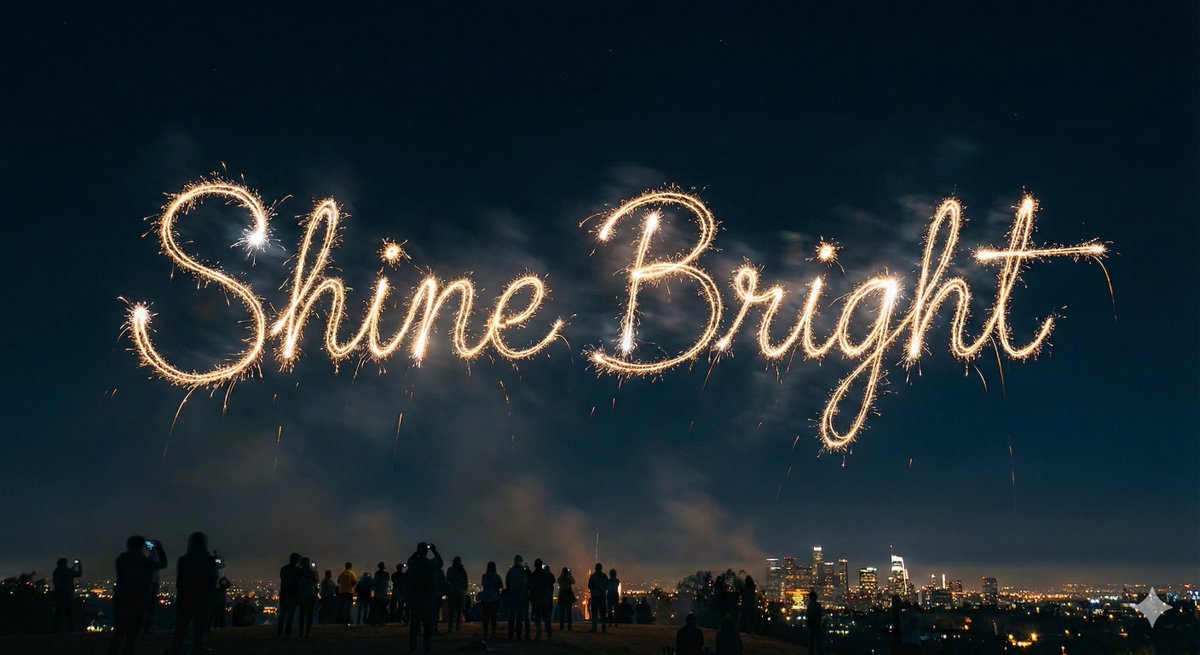 Glowing Text Fireworks — example 3