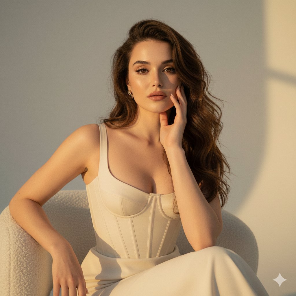 High-Fashion Editorial Golden Hour Portrait — example 1