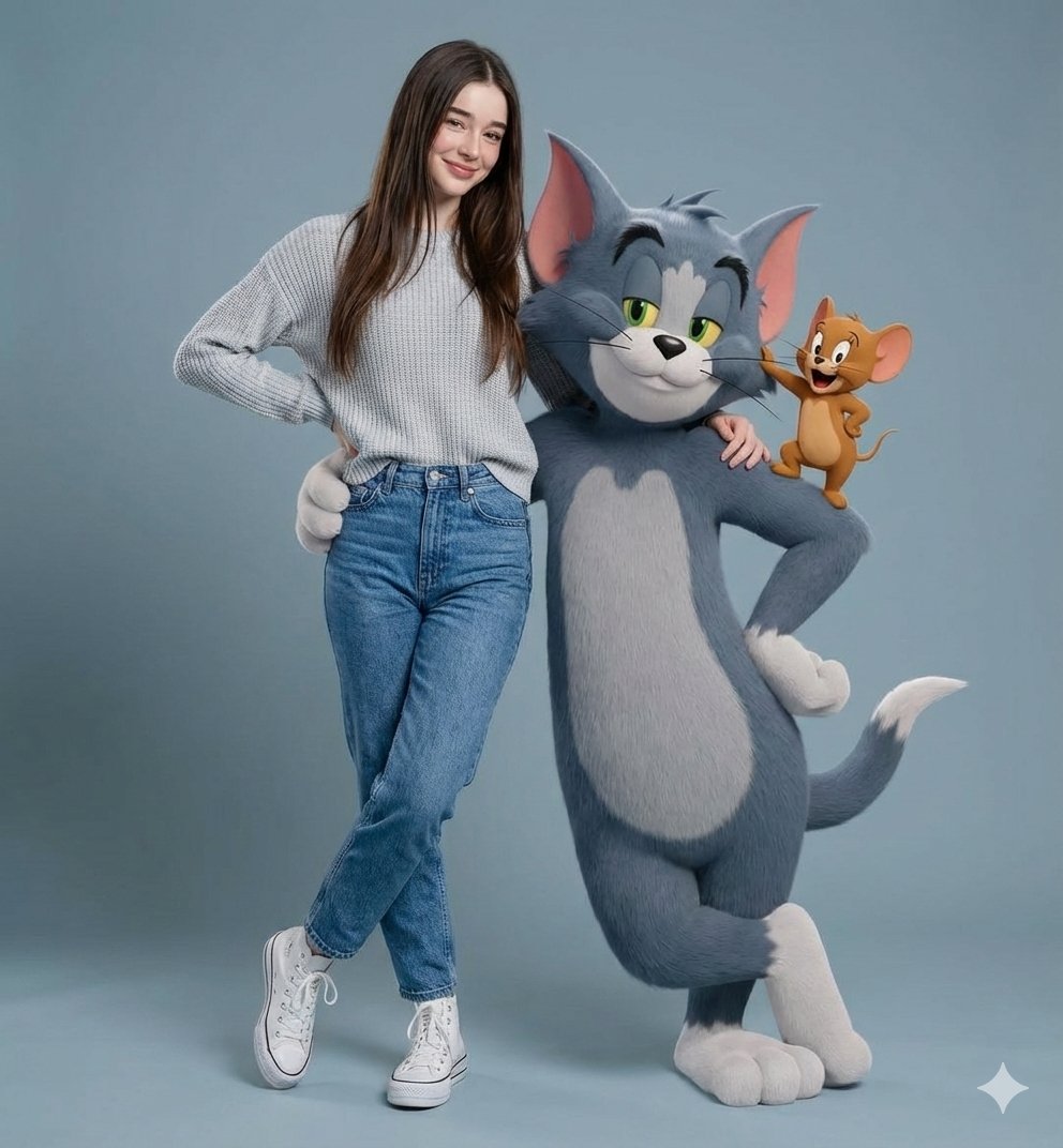 Hyper-realistic Portrait with Tom & Jerry 3D Characters — example 1