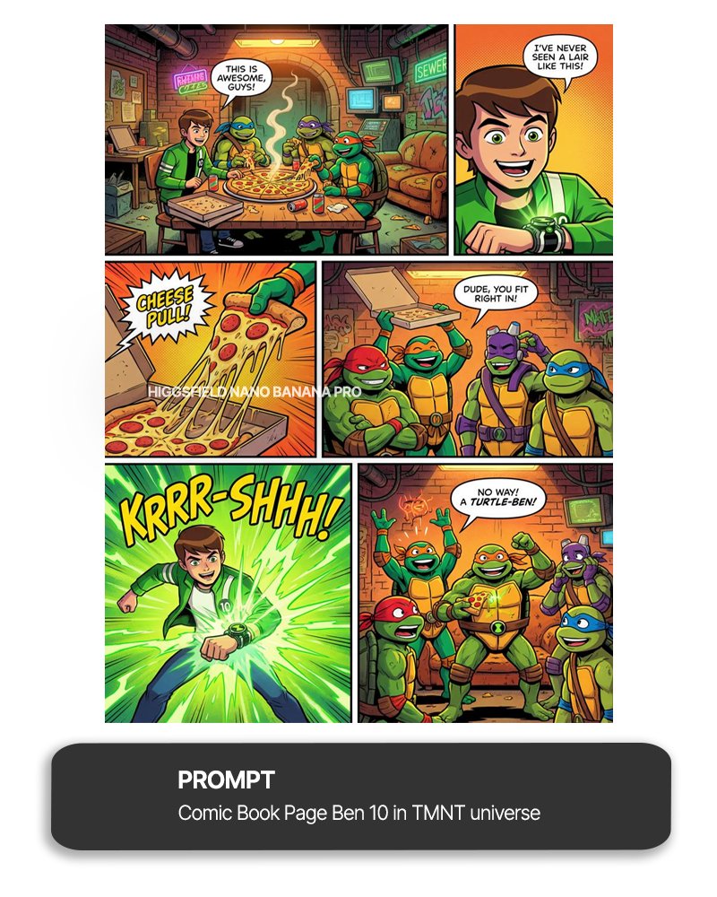 Ben 10 meets TMNT full comic page — example 1