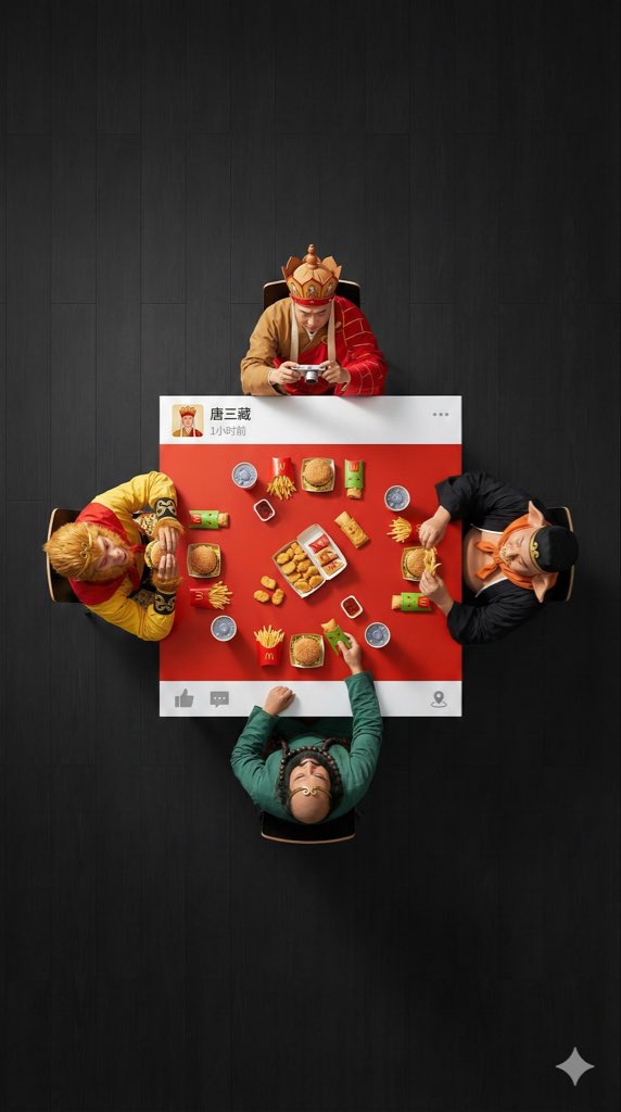 Overhead Superhero Mahjong Scene Prompt (WeChat Moments Style) — example 2