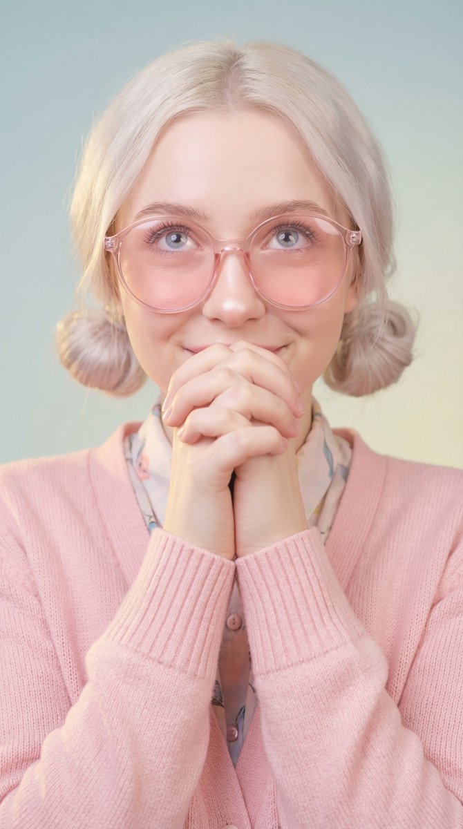 Ultra-Professional Portrait with 'Praying Hands' Motif — example 2