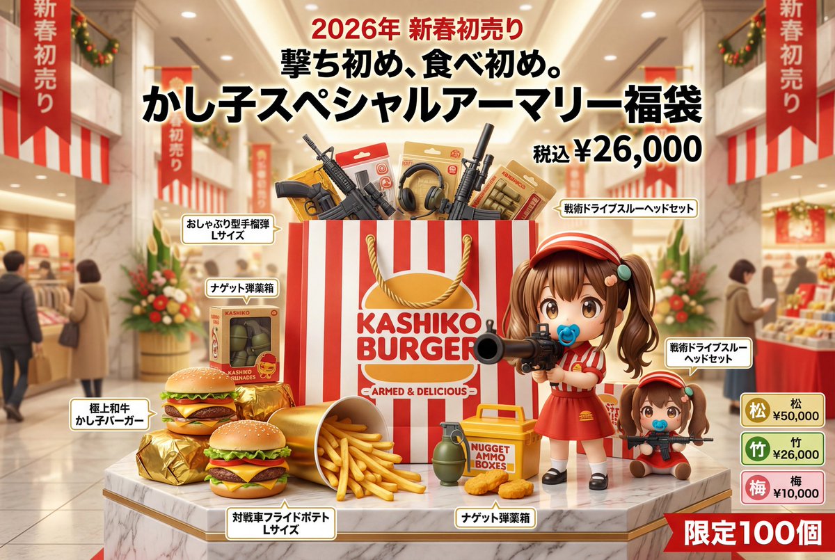 Luxury Fukubukuro (Lucky Bag) Advertisement Key Visual Prompt