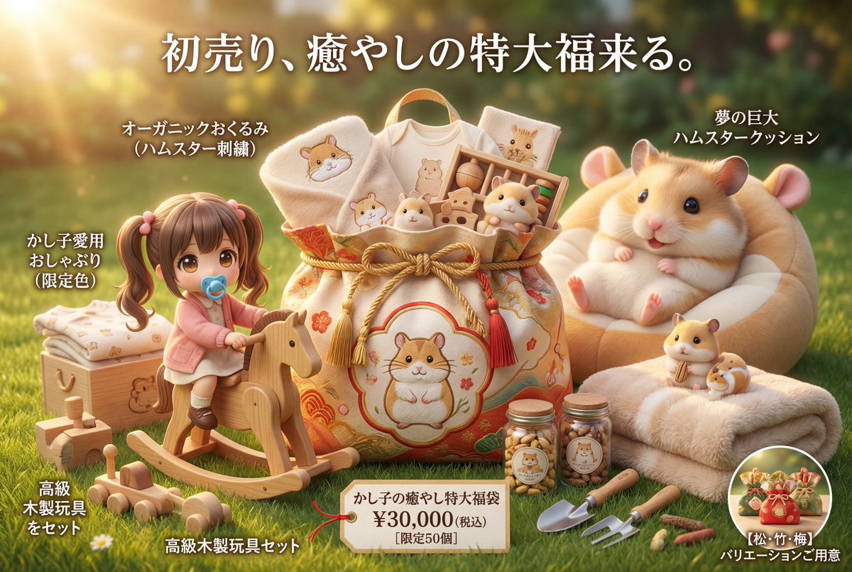 Luxury Fukubukuro (Lucky Bag) Advertisement Key Visual Prompt — example 3