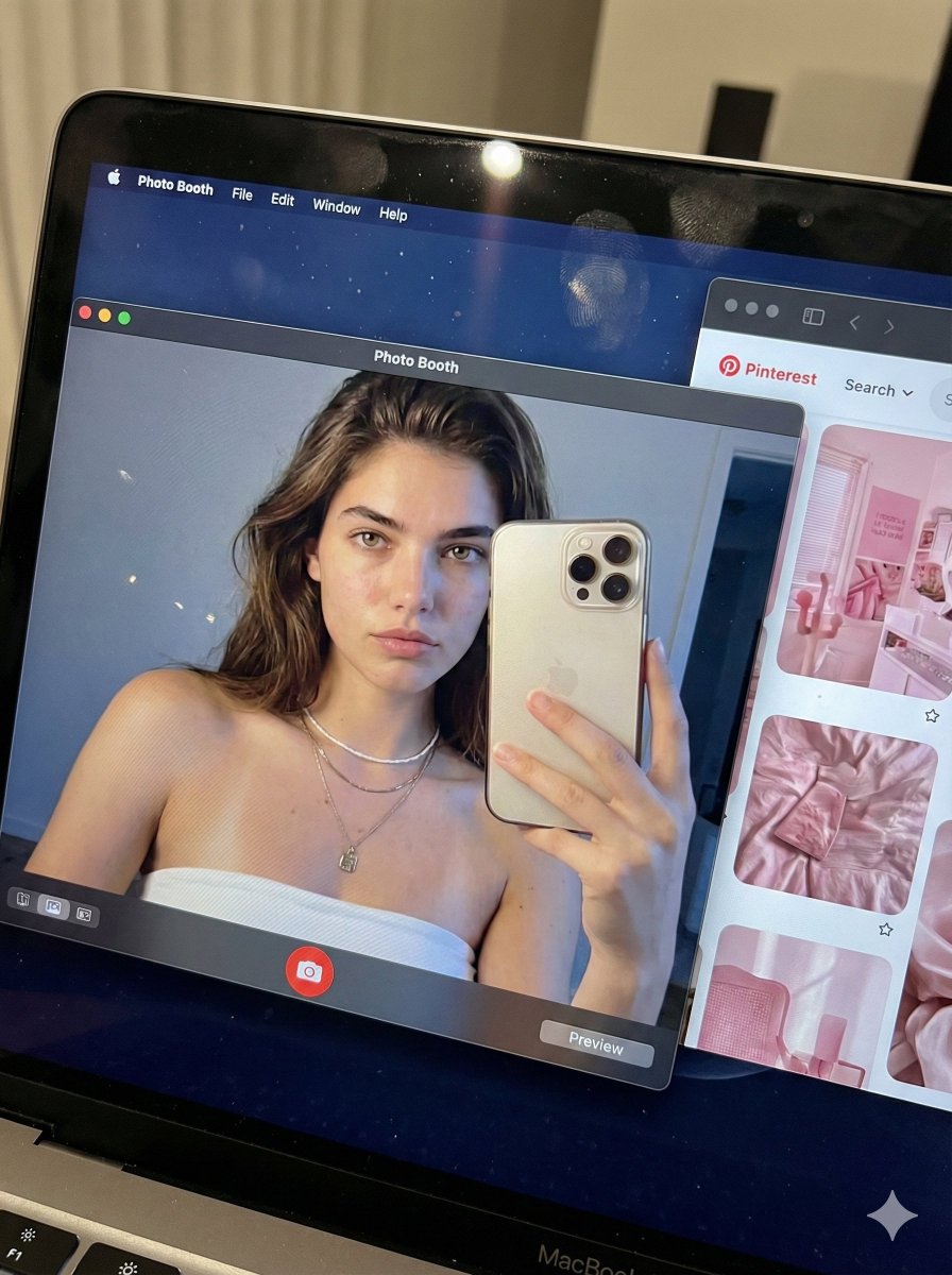 Hyper-realistic MacBook screen simulation prompt