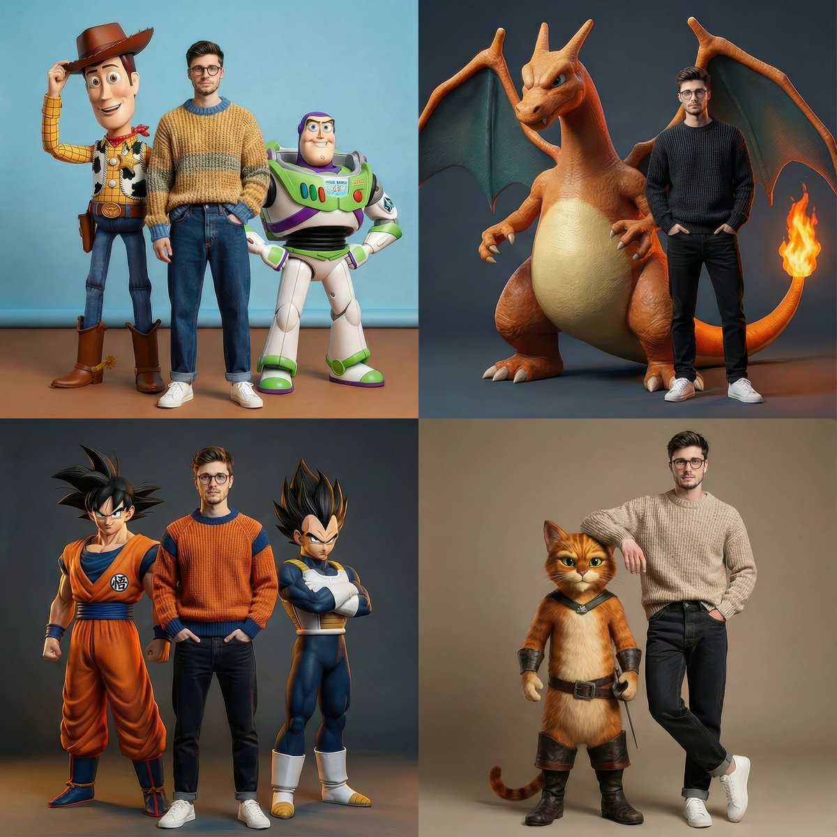 Hyperrealistic Fashion Editorial with Animated Characters — example 1