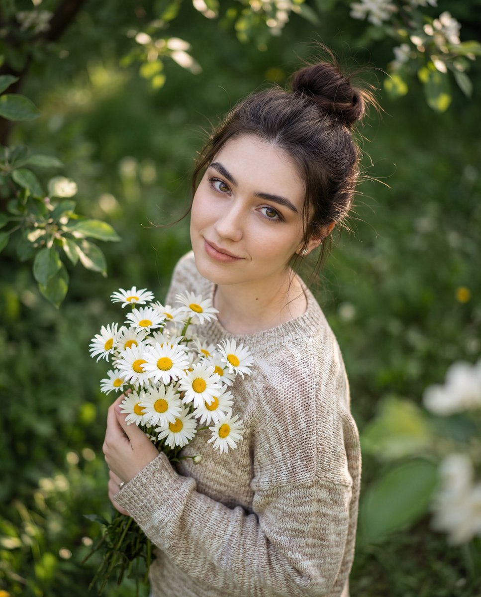 Luxury Editorial Candid Photo in a Garden — example 1
