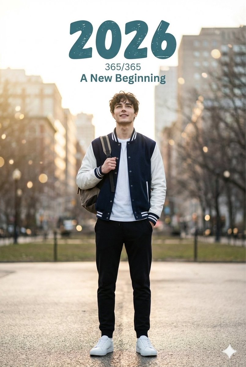 Cinematic New Year's Portrait with Typography — example 1