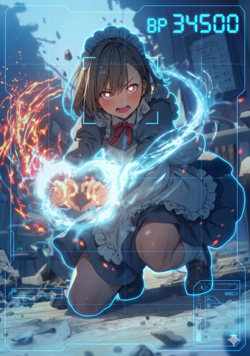 HUD battle power overlay for any character image — example 1