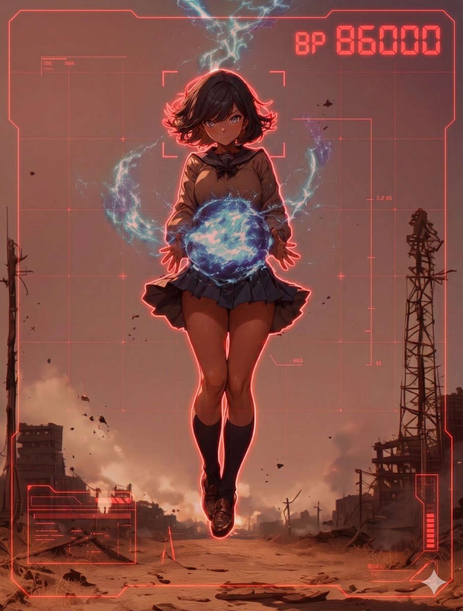 HUD battle power overlay for any character image — example 3