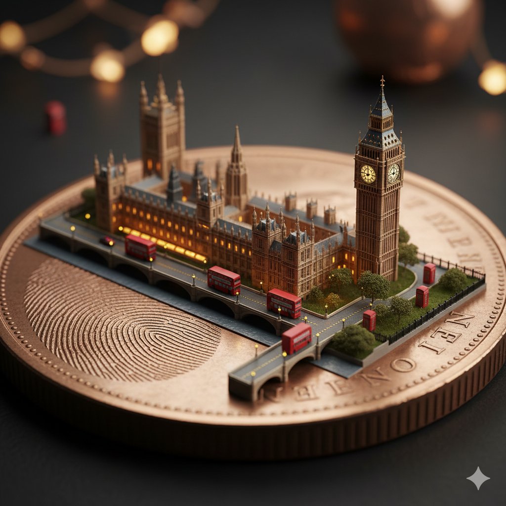 Macro Realism: Miniature Taj Mahal on a Vintage Indian Coin — example 4