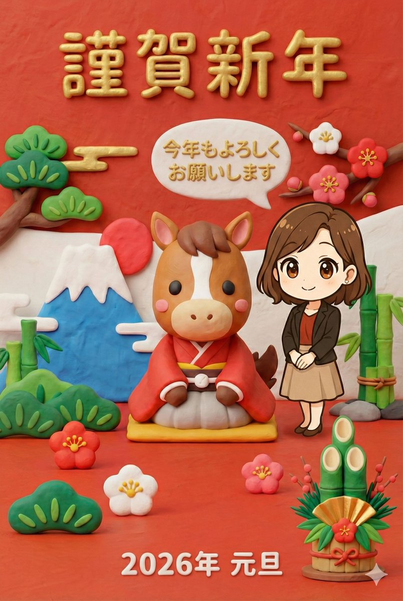 New Year's Greeting Image Generation in Claymation Style — example 1