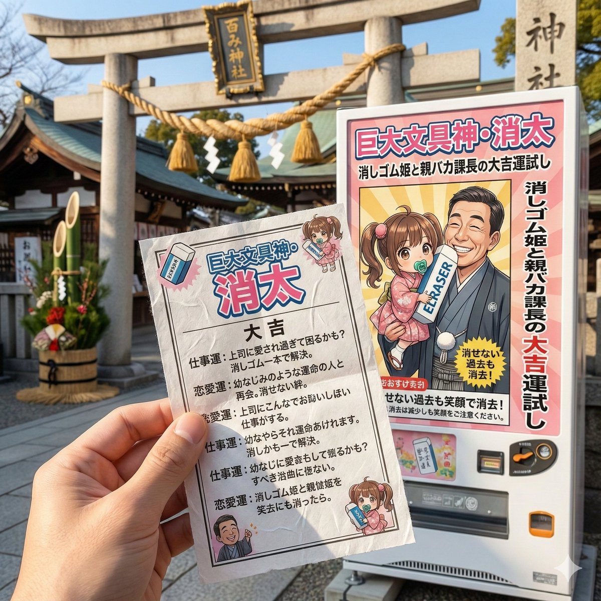 Japanese Shrine Omikuji Fortune Slip Vending Machine Snapshot — example 4