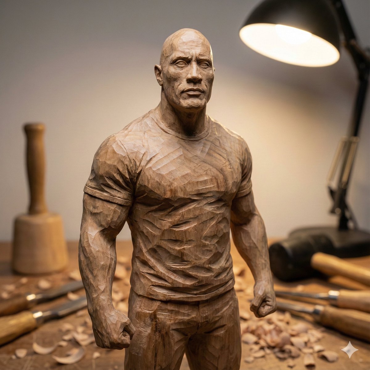 Hand-carved wooden miniature figure prompt — example 3