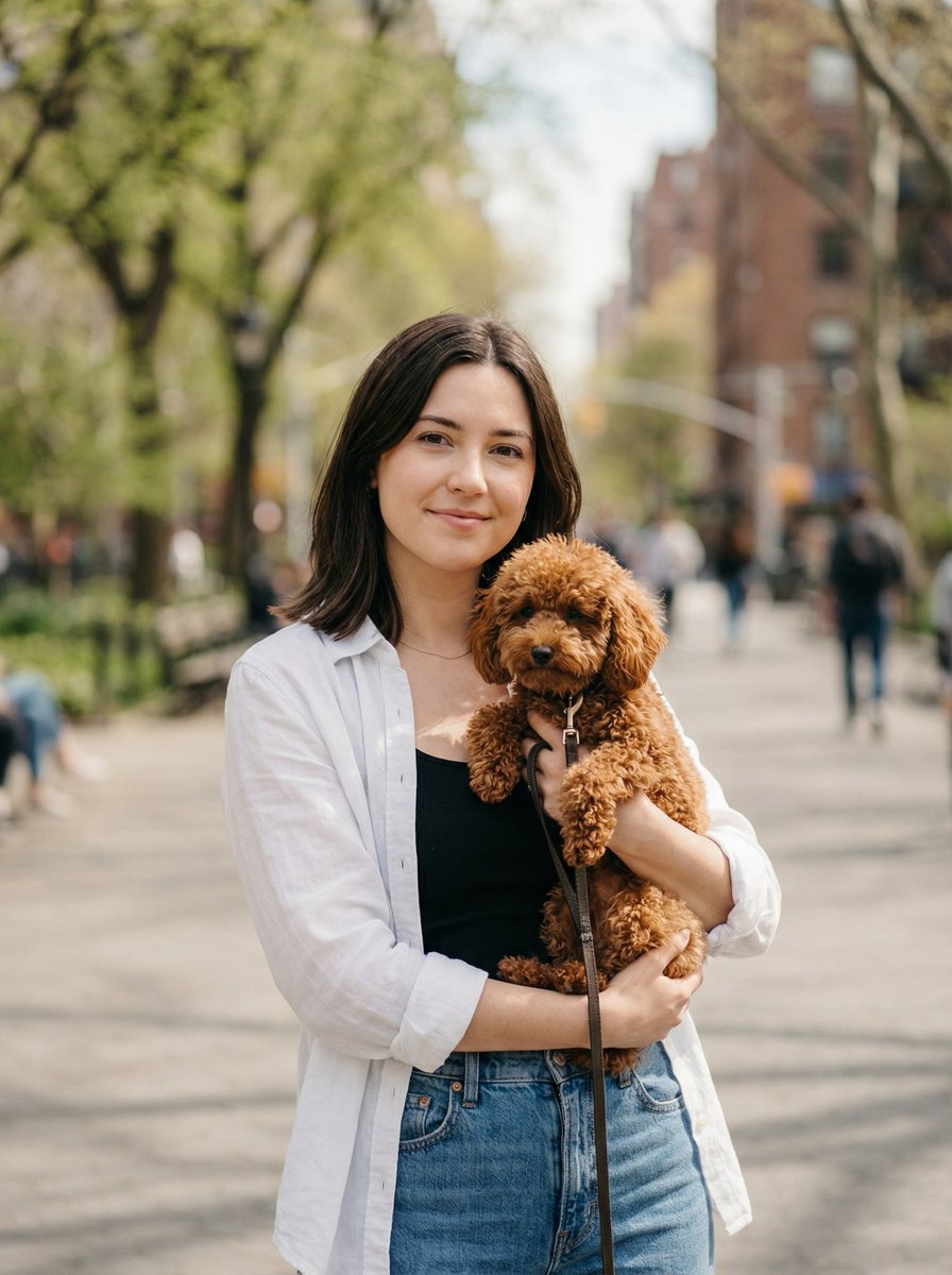 Detailed JSON-structured prompt for a lifestyle portrait photograph — example 1